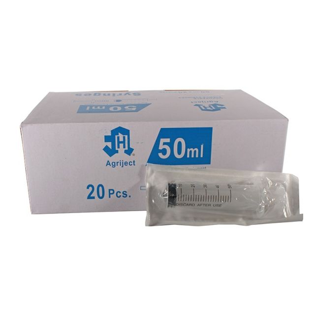 Disposable Syringe 50ml Side Tip - Pack of 20