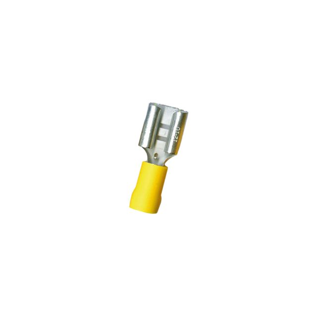6.3mm Yellow Push-On-Female - Pack of 100