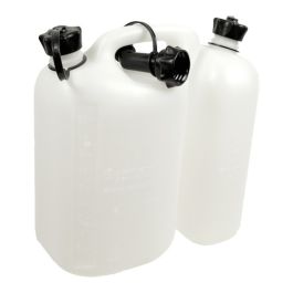 Combi Can for Fuel 5Ltr and Chain Oil 3Ltr - White