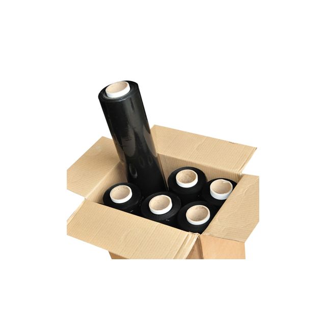 Black Pallet Wrap 500mm x 250mtr - Case 6 - 25micron BLOWN